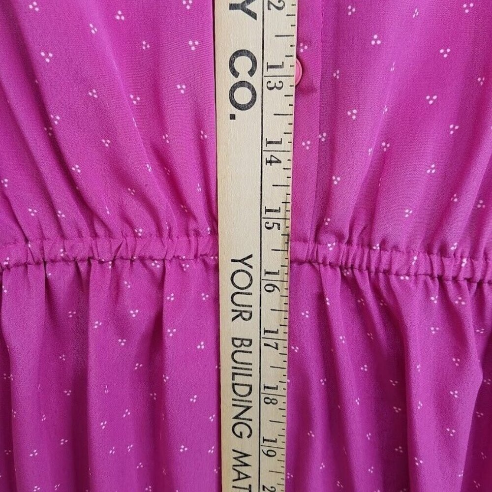 Petites For Maggy Secretary Dress Size 6 Puff Sleeve Pleated Top Vintage 80s - Picture 8 of 10